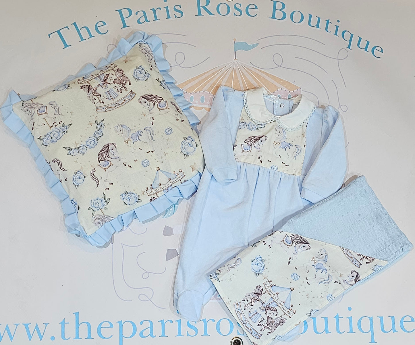 MADE TO ORDER Baby Blue & Cream Carousel