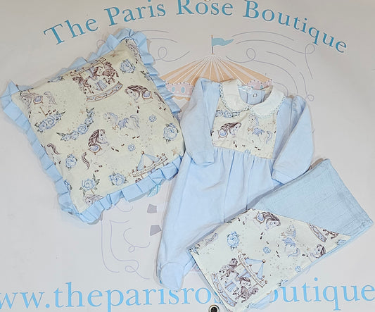 MADE TO ORDER Baby Blue & Cream Carousel