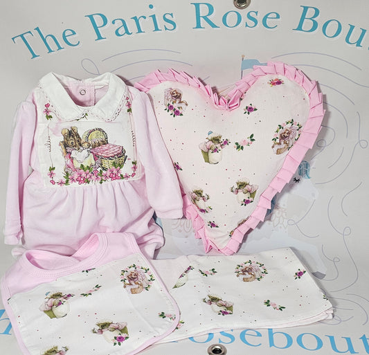 Mrs Tiggy Winkle Floral Pink Set MADE TO ORDER