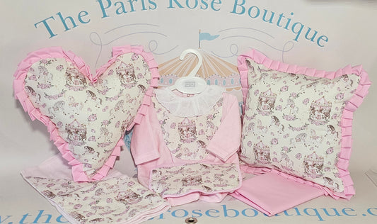 Pink & Cream carousel roses theme Set MADE TO ORDER