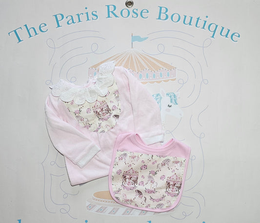 MADE TO ORDER Carousel cream & pink set